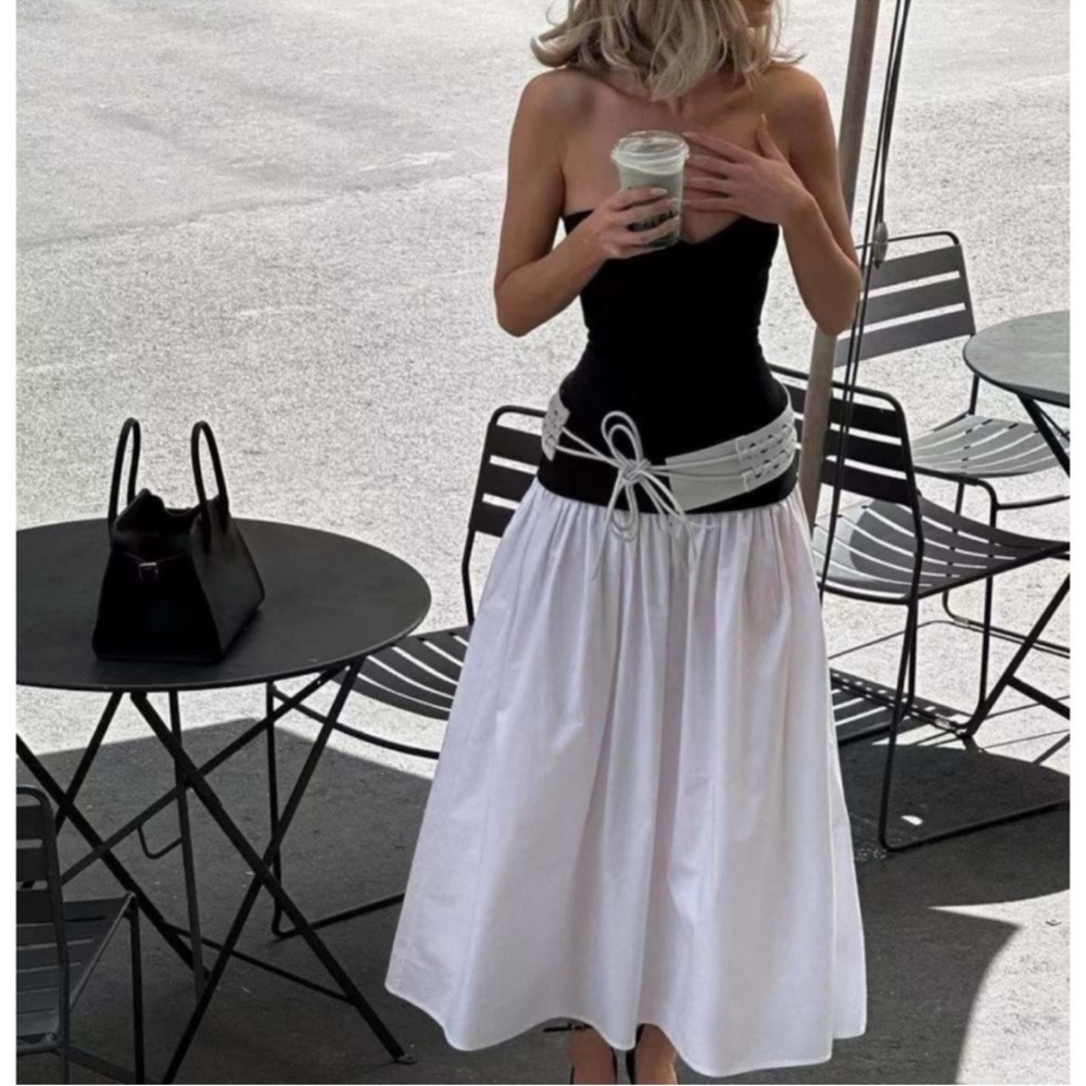 Helsa Faille Colorblock Midi Dress